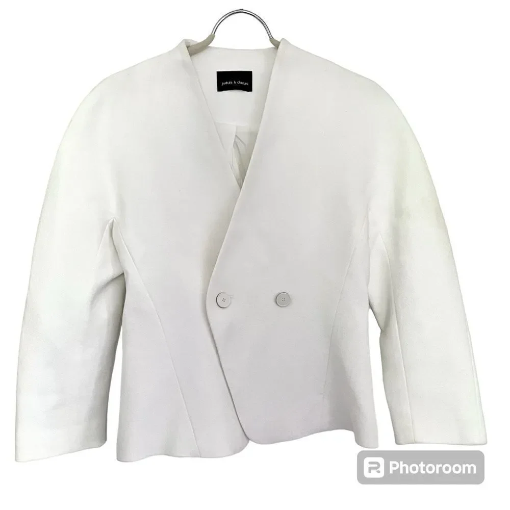 Judith & Charles White Two Button Blazer - Picture 4 of 6